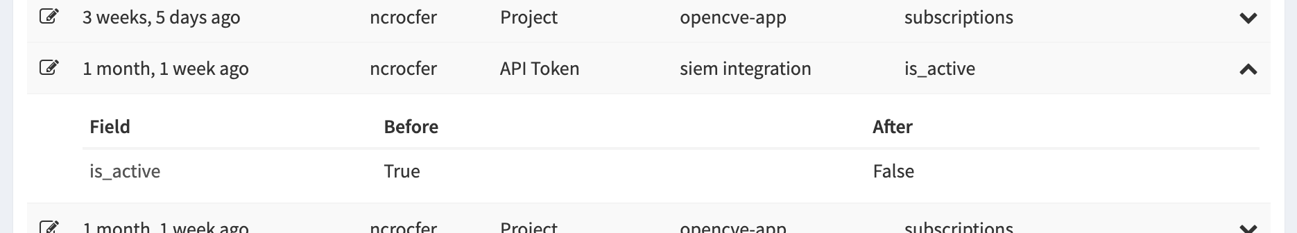 OpenCVE Before After
