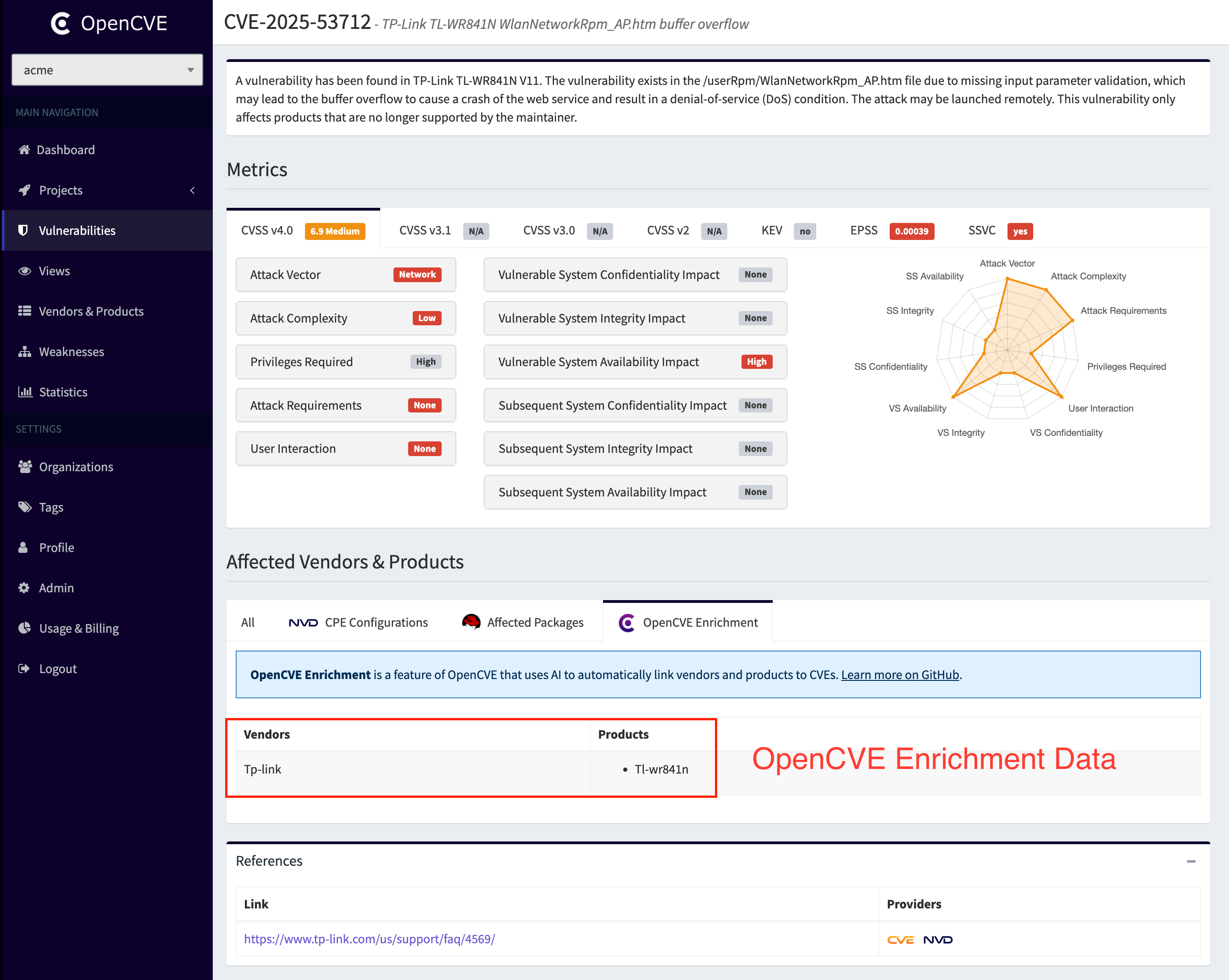 Enrichment OpenCVE
